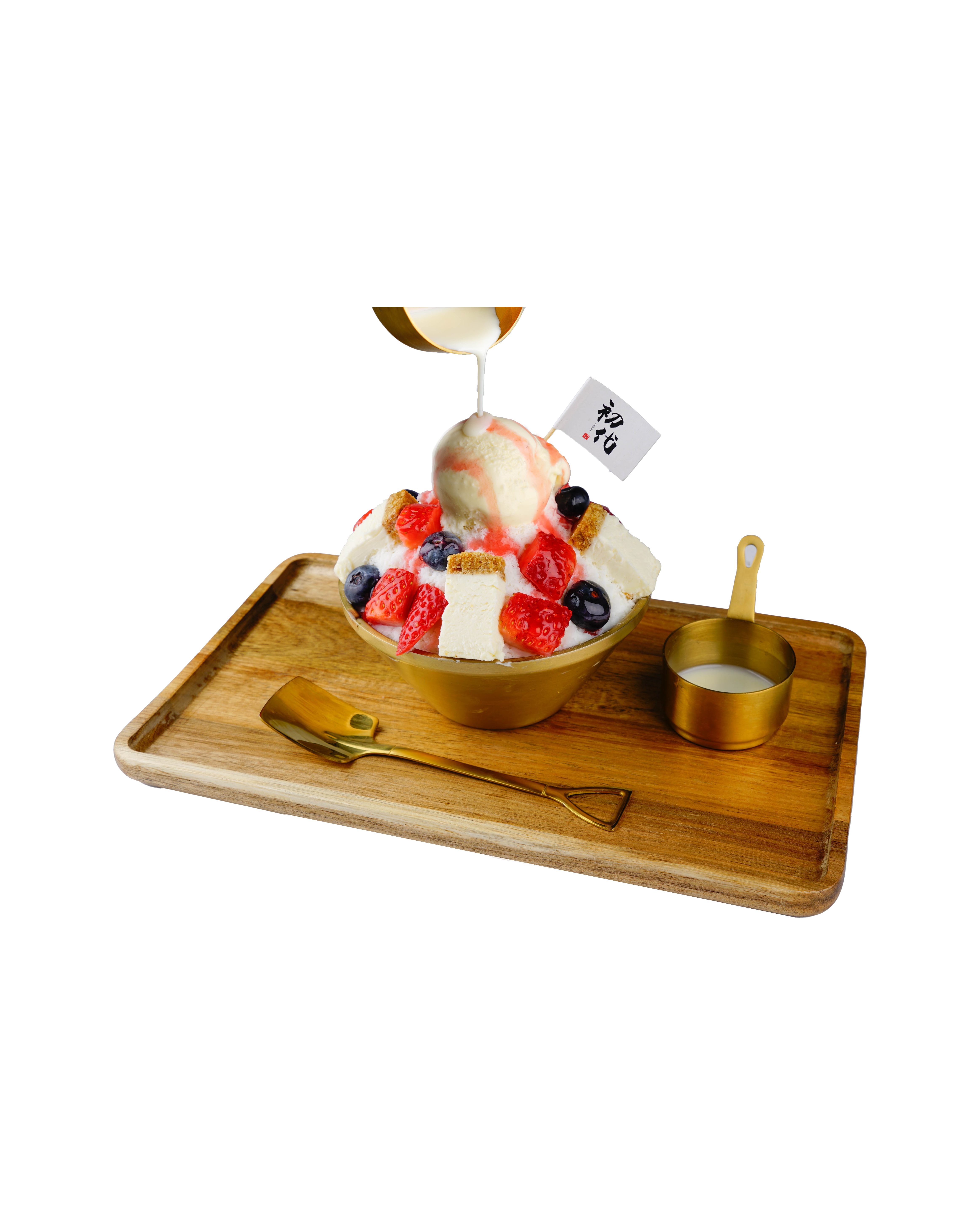 Bingsu cheesecake et fruits rouges